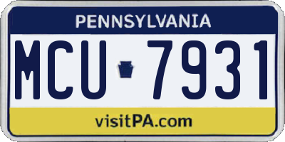 PA license plate MCU7931