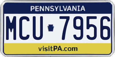 PA license plate MCU7956