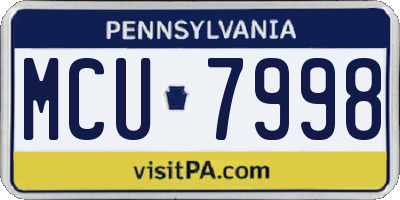 PA license plate MCU7998