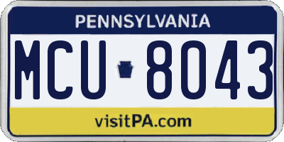 PA license plate MCU8043