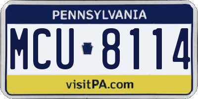 PA license plate MCU8114