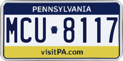 PA license plate MCU8117