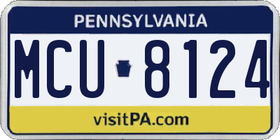 PA license plate MCU8124