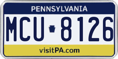 PA license plate MCU8126