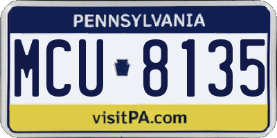 PA license plate MCU8135