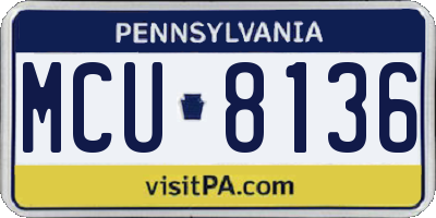 PA license plate MCU8136