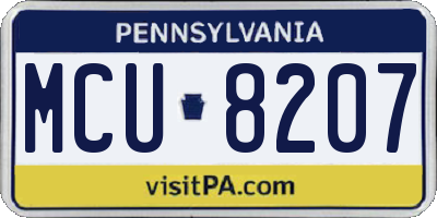 PA license plate MCU8207