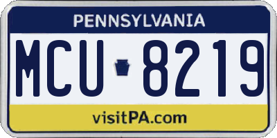 PA license plate MCU8219