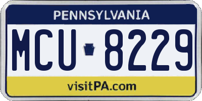 PA license plate MCU8229