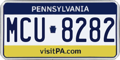 PA license plate MCU8282