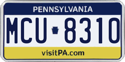 PA license plate MCU8310