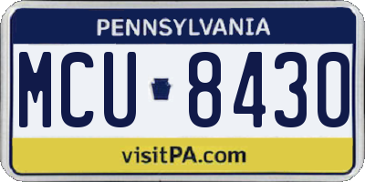 PA license plate MCU8430