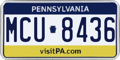PA license plate MCU8436