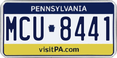 PA license plate MCU8441