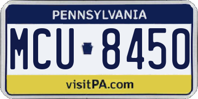 PA license plate MCU8450