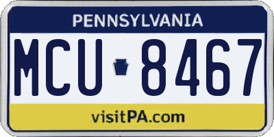 PA license plate MCU8467