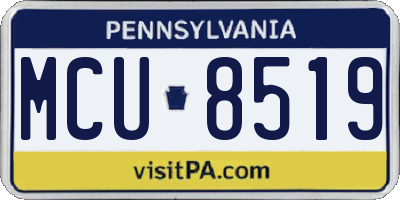 PA license plate MCU8519