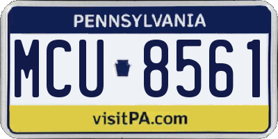 PA license plate MCU8561