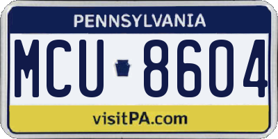 PA license plate MCU8604