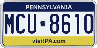 PA license plate MCU8610