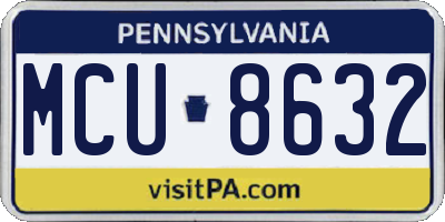 PA license plate MCU8632