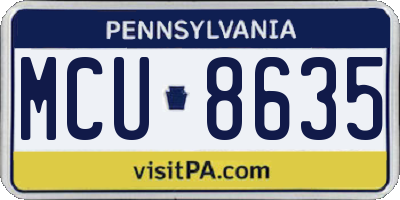 PA license plate MCU8635