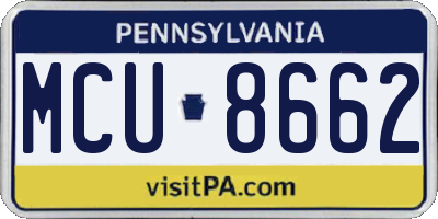 PA license plate MCU8662