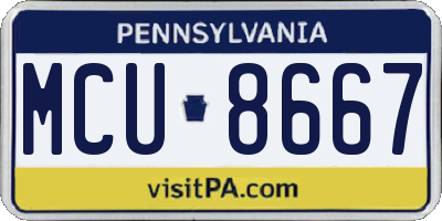 PA license plate MCU8667