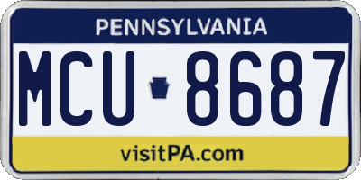 PA license plate MCU8687