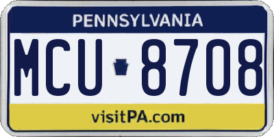 PA license plate MCU8708