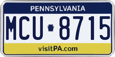 PA license plate MCU8715