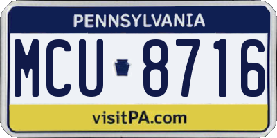 PA license plate MCU8716