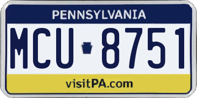 PA license plate MCU8751