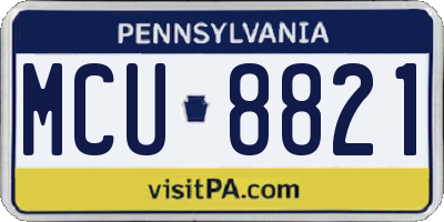 PA license plate MCU8821