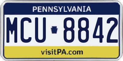 PA license plate MCU8842