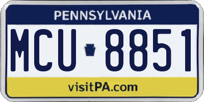 PA license plate MCU8851