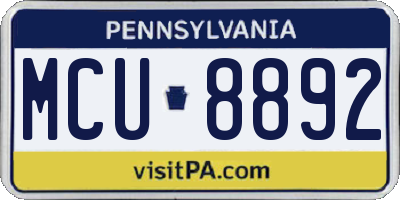 PA license plate MCU8892