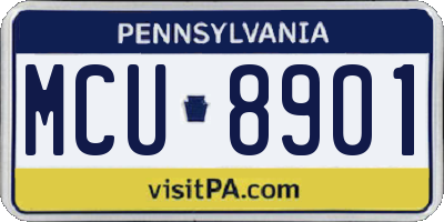 PA license plate MCU8901
