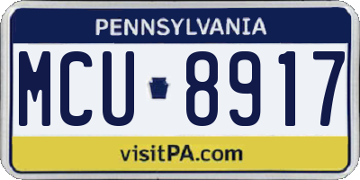 PA license plate MCU8917