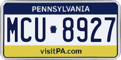 PA license plate MCU8927