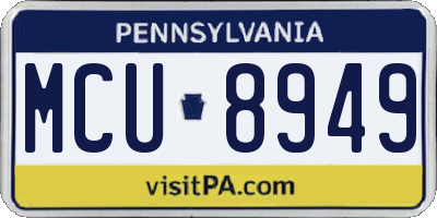 PA license plate MCU8949