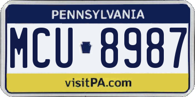 PA license plate MCU8987