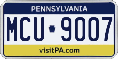 PA license plate MCU9007