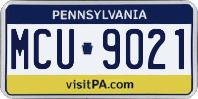 PA license plate MCU9021