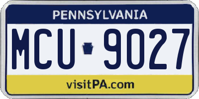 PA license plate MCU9027