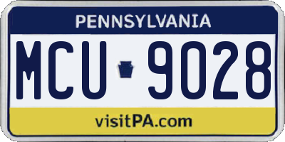 PA license plate MCU9028