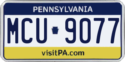 PA license plate MCU9077