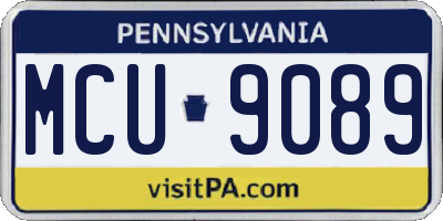 PA license plate MCU9089