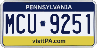 PA license plate MCU9251