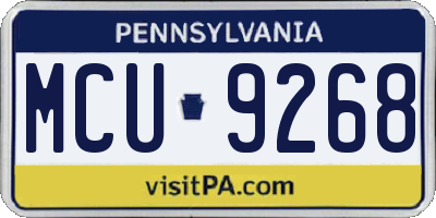 PA license plate MCU9268